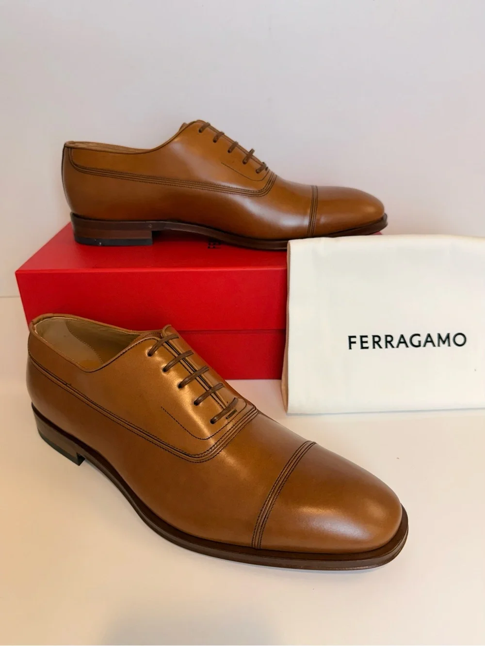 Ferragamo Men's Fermin‎ Leather Oxford Shoes Size 10.5 EE